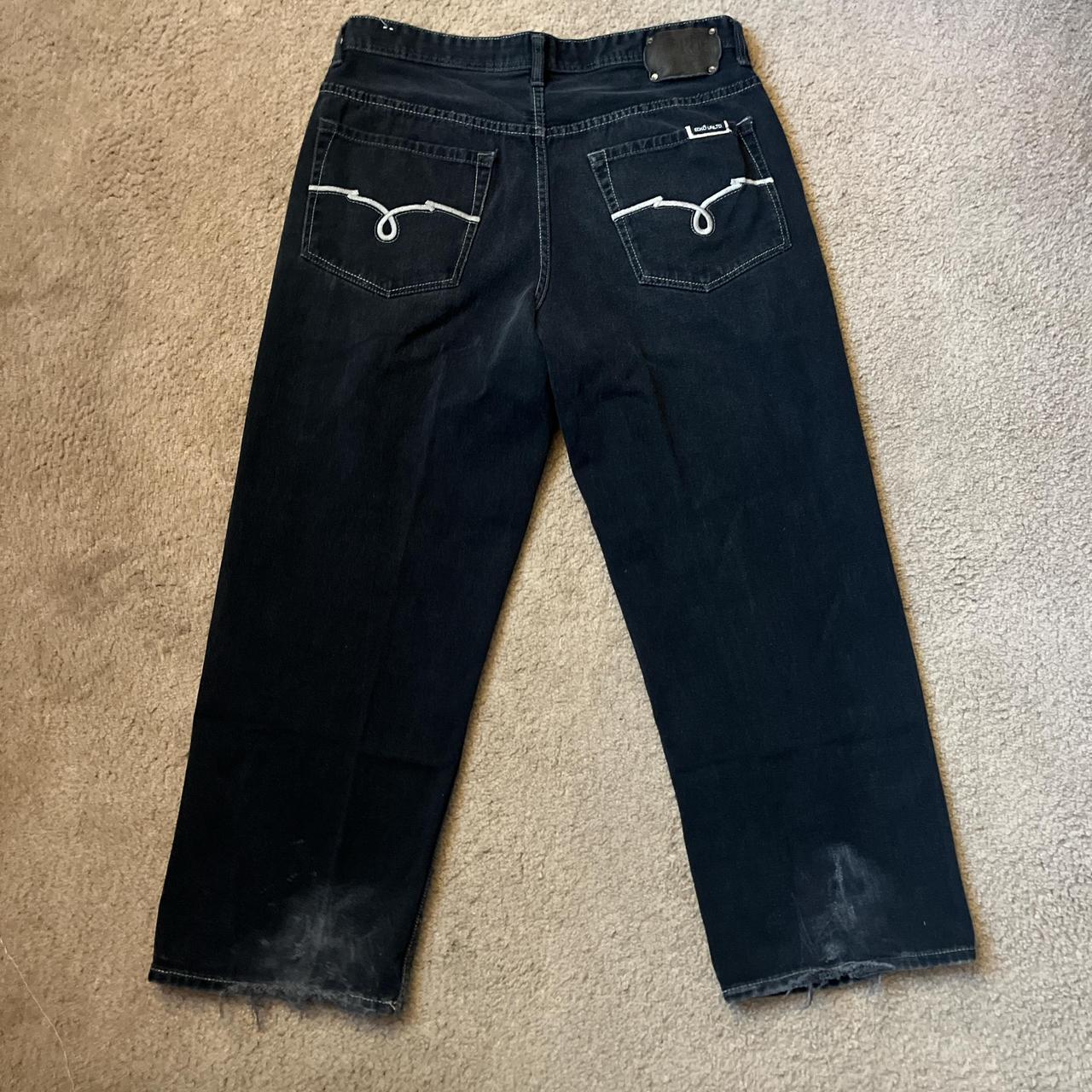 Black baggy Ecko jeans 38x30 i’m sad i cant fit... - Depop