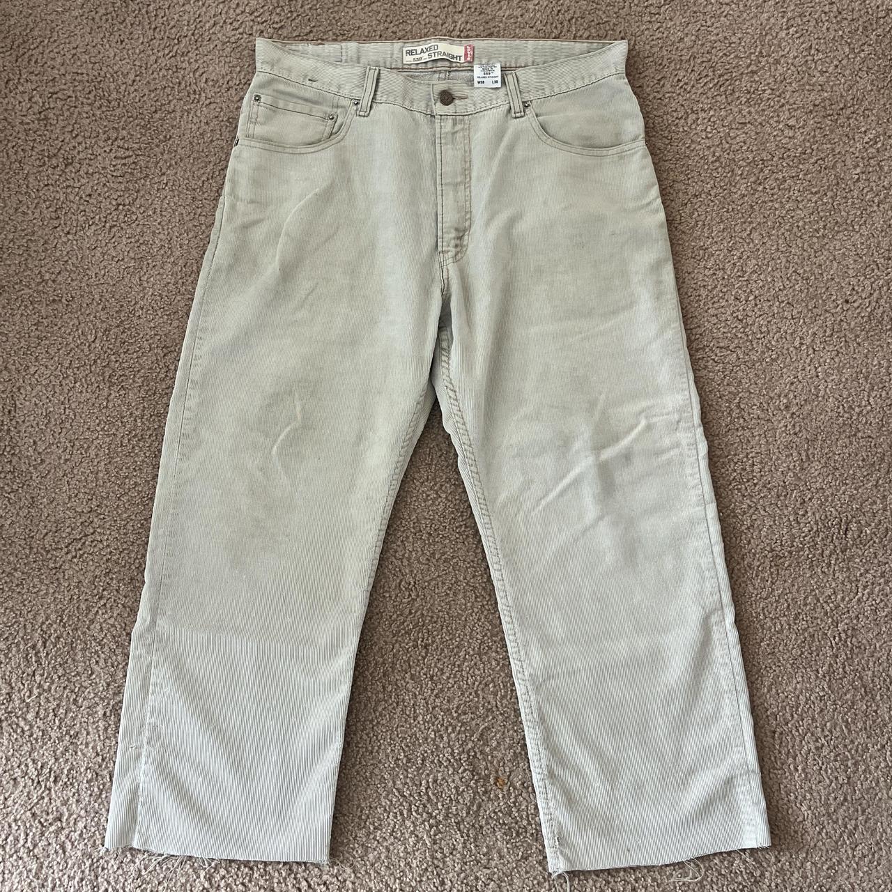 Levis 569 Creme corduroy pants 36x30 but cut. Depop