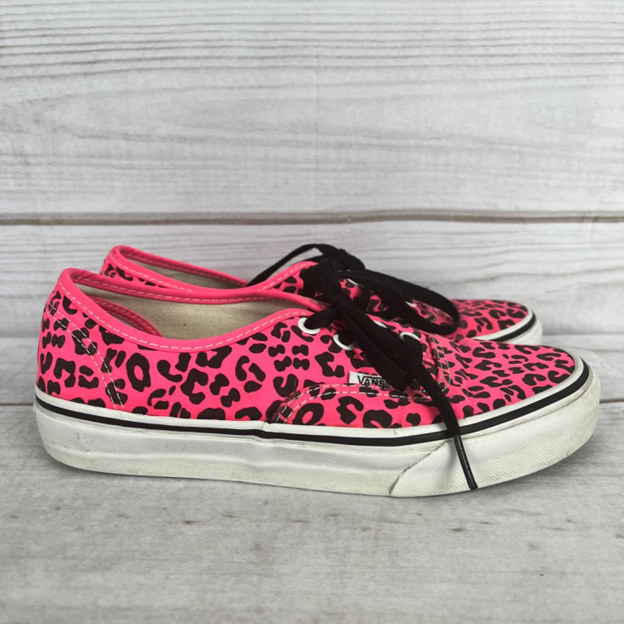 Vans Women s Size 7 Neon Pink Black Leopard Print