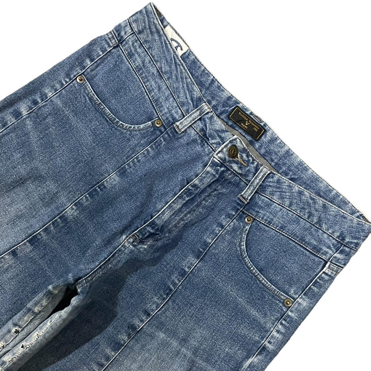Vintage Rudolph Valentino Women's Denim Blue Fade | Depop Vintage Rudolph Valentino Women's Denim Blue Fade | Depop