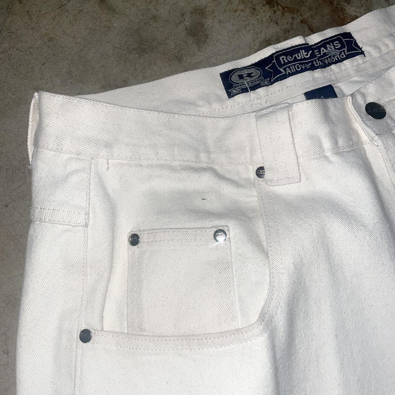 JNCO Men's White and Cream Jeans 36×30 Insane 90s jnco-type Results Jeans in crisp white. | Depop