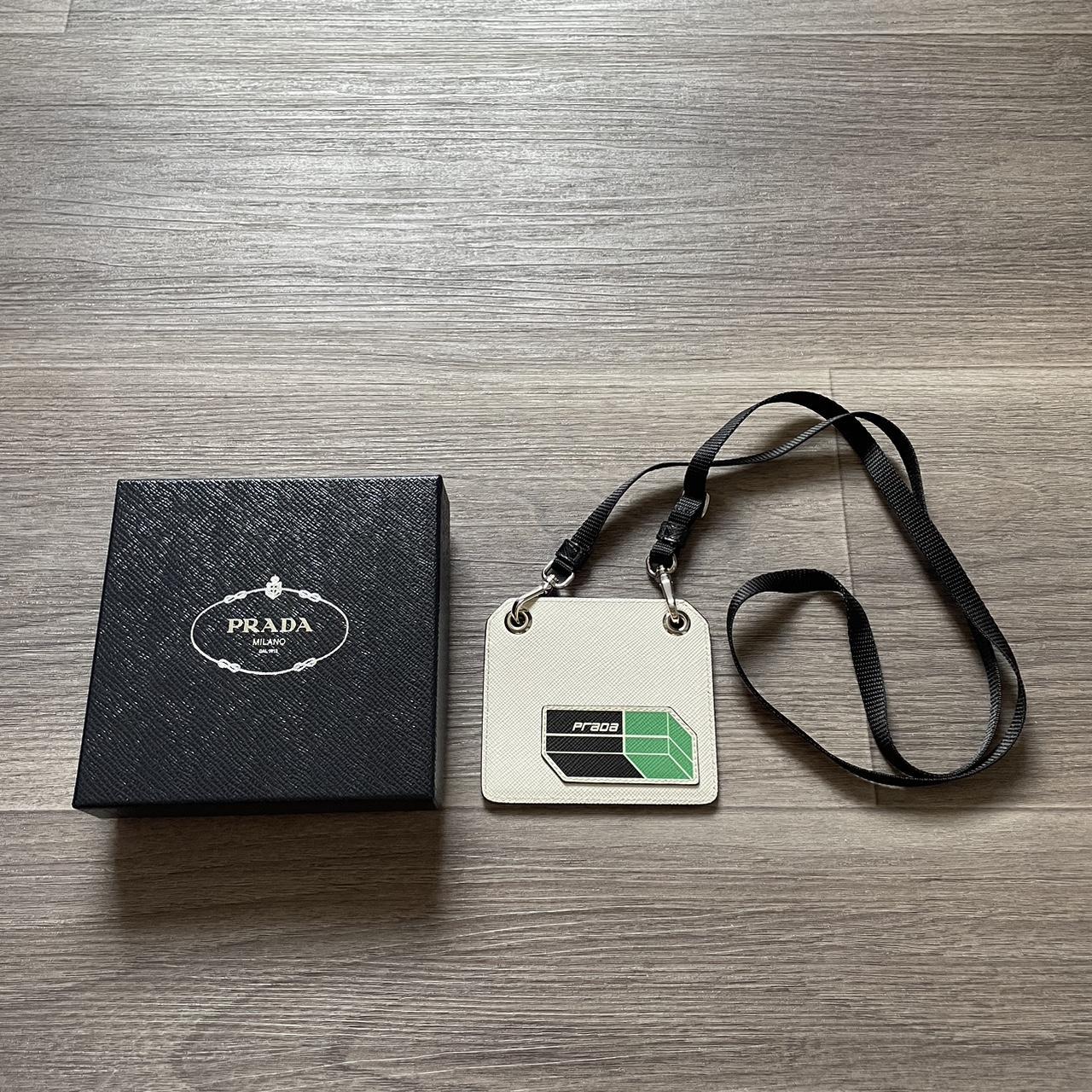 Prada badge holder best sale