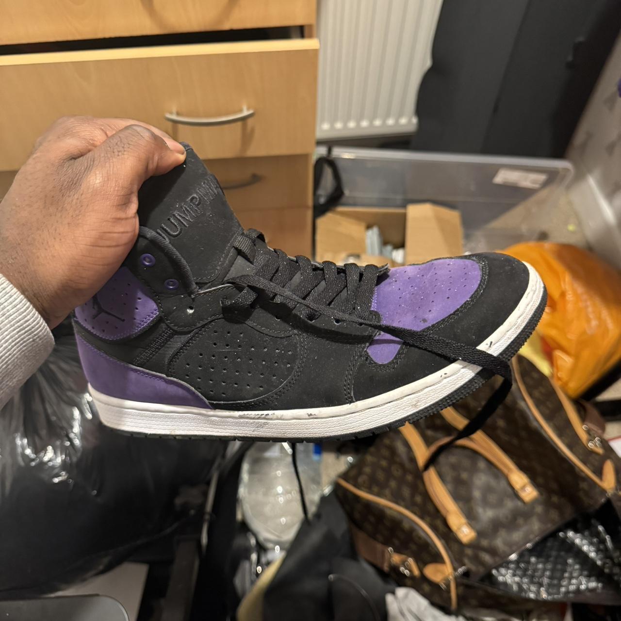 purple and gray jordans