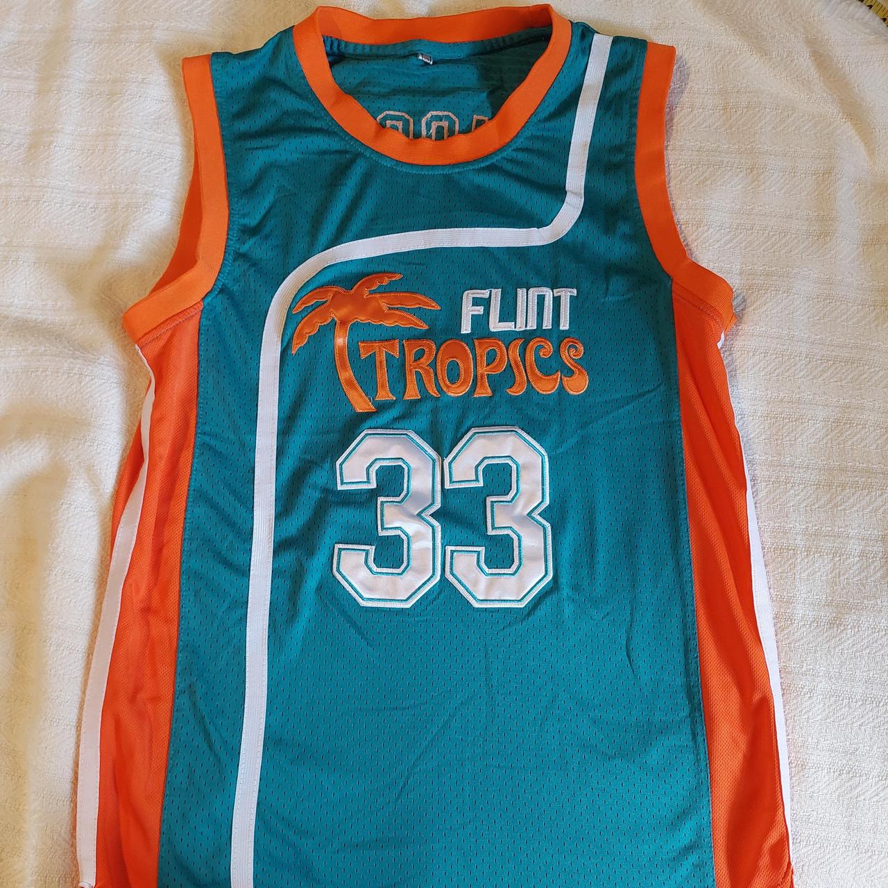 Will Ferrell Flint Tropics 33 Jackie Moon Teal Basketball Jersey