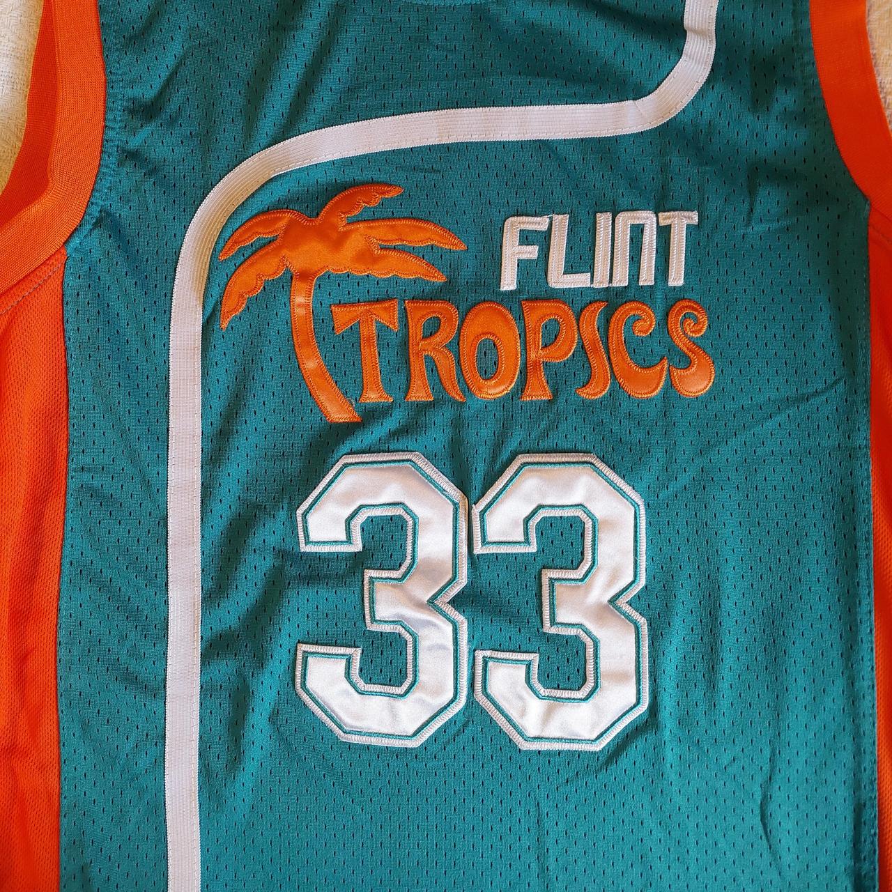 Will Ferrell Flint Tropics 33 Jackie Moon Teal Basketball Jersey