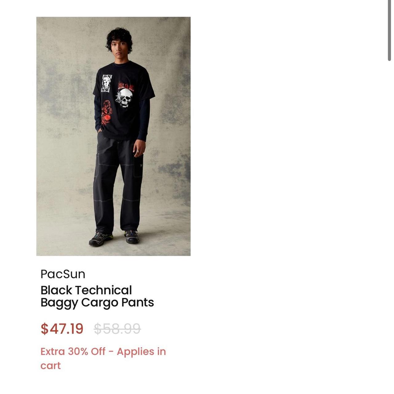 PacSun Black Baggy Cargo Pants