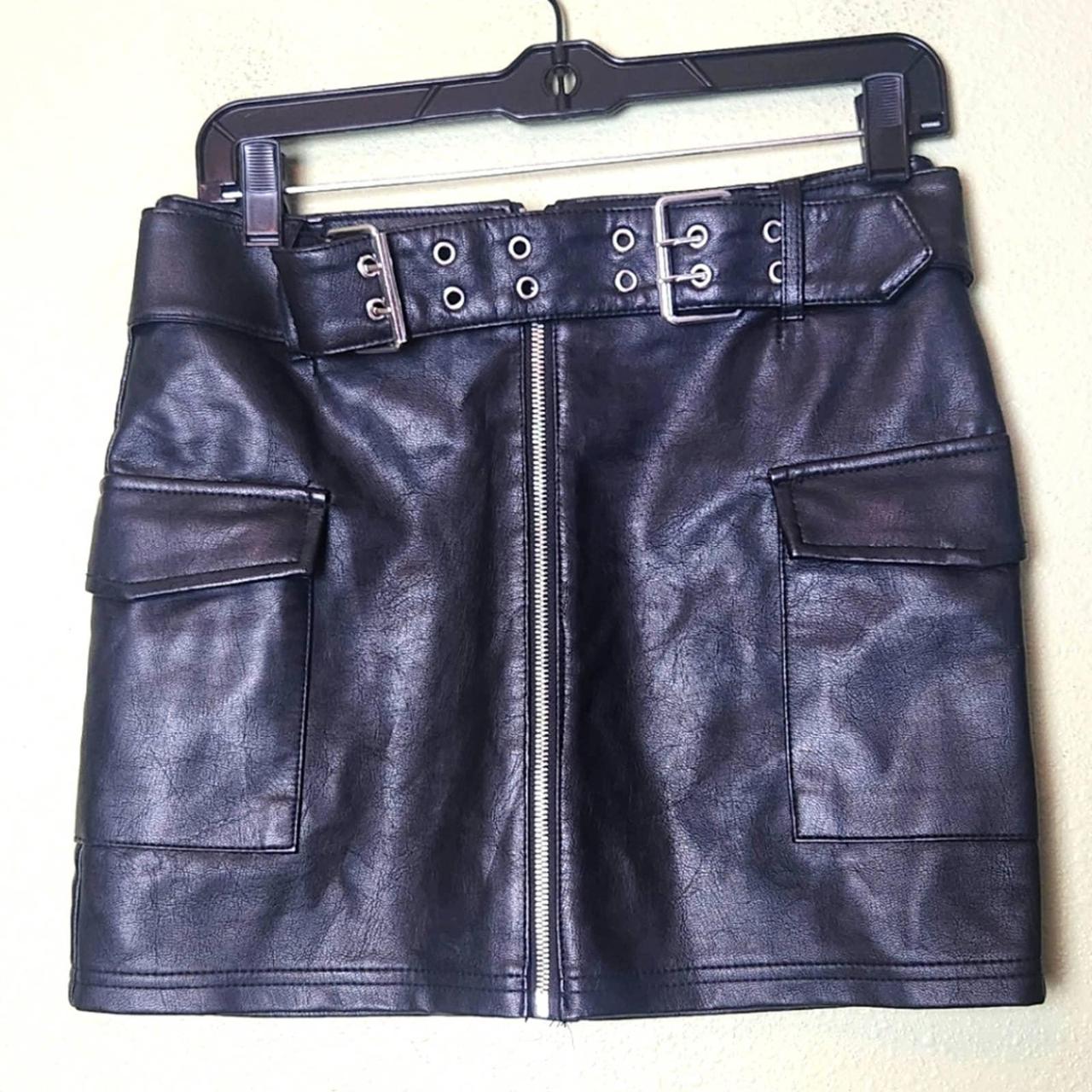 Faux leather 2025 mini skirt 3d