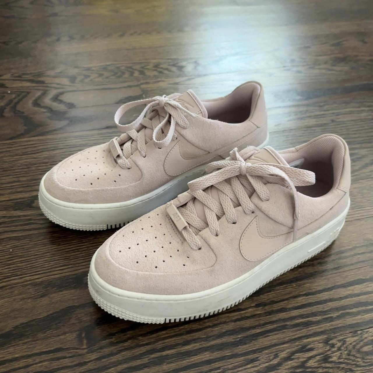 Women s Nike pink suede Air Force 1 s going for 120 Depop