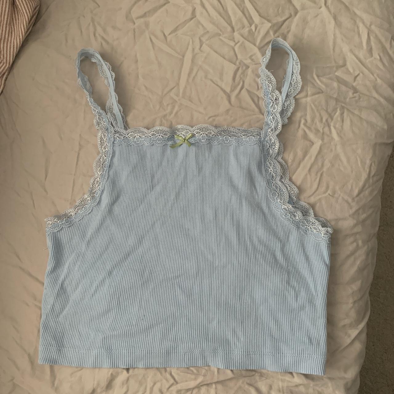 Urban outfitters baby blue tank top cropped Size S Depop