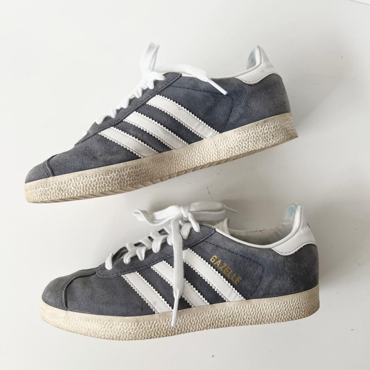 Adidas Gazelles grey gray suede trainers. Size 6