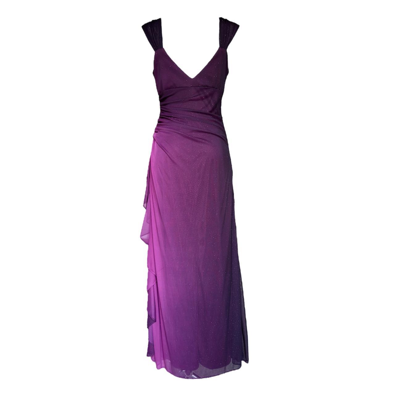 Dreamy Vintage 00s vampy ombre shimmery formal dress... - Depop