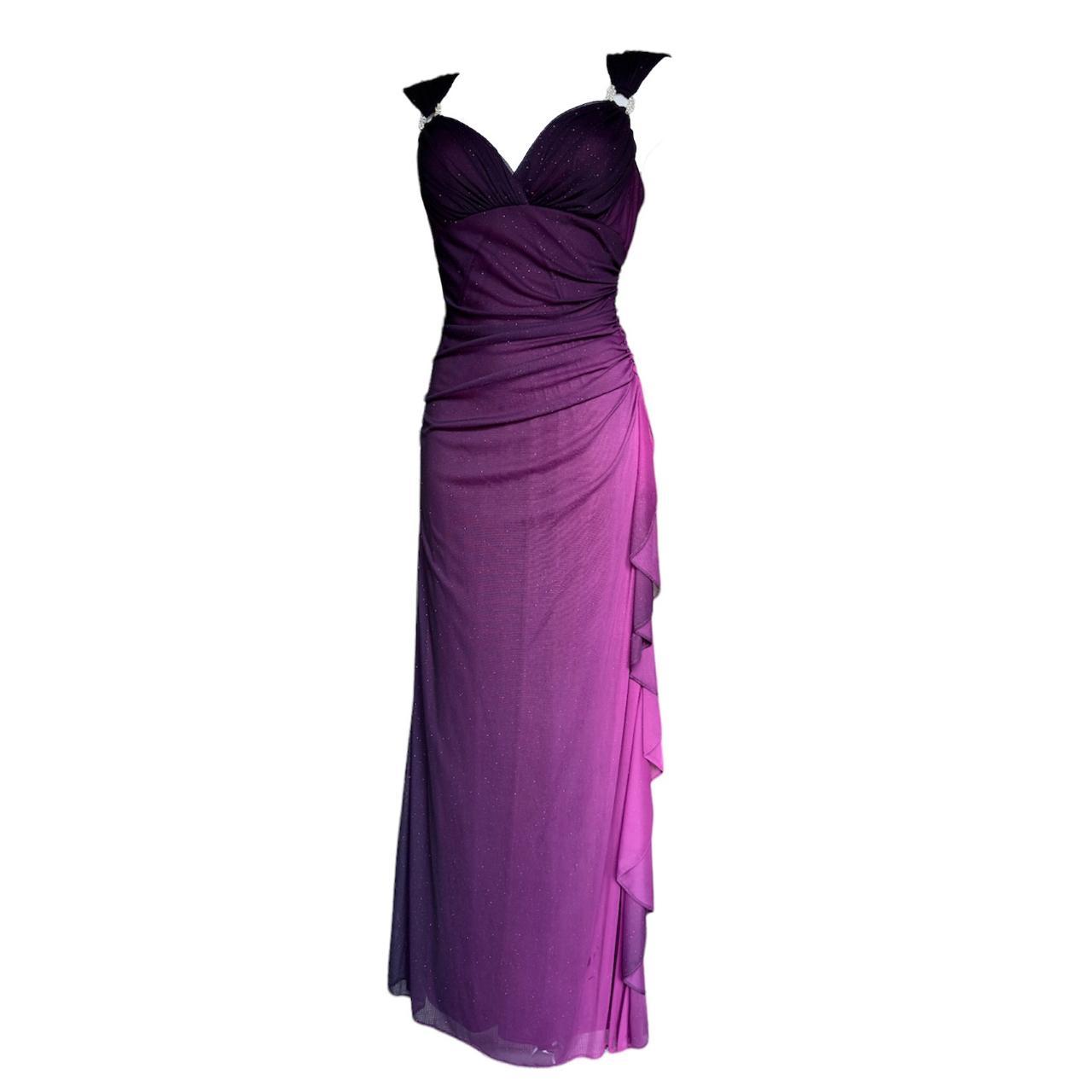 Dreamy Vintage 00s vampy ombre shimmery formal dress... - Depop