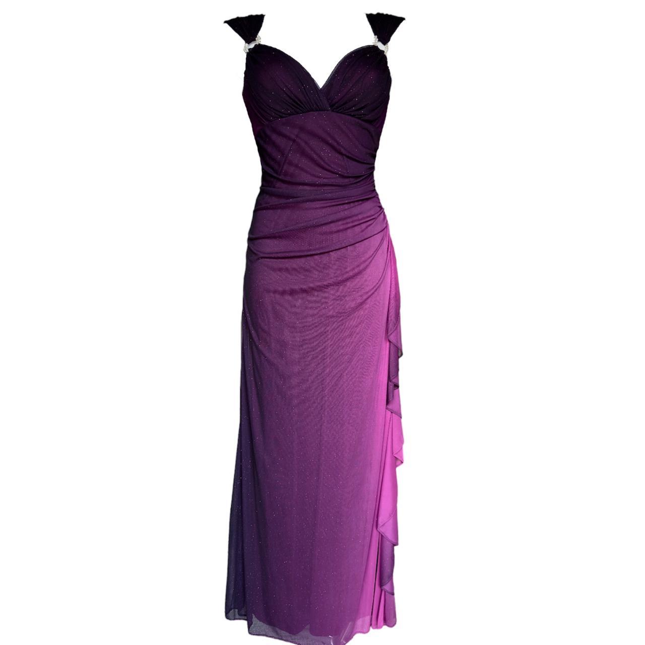 Dreamy Vintage 00s vampy ombre shimmery formal dress... - Depop