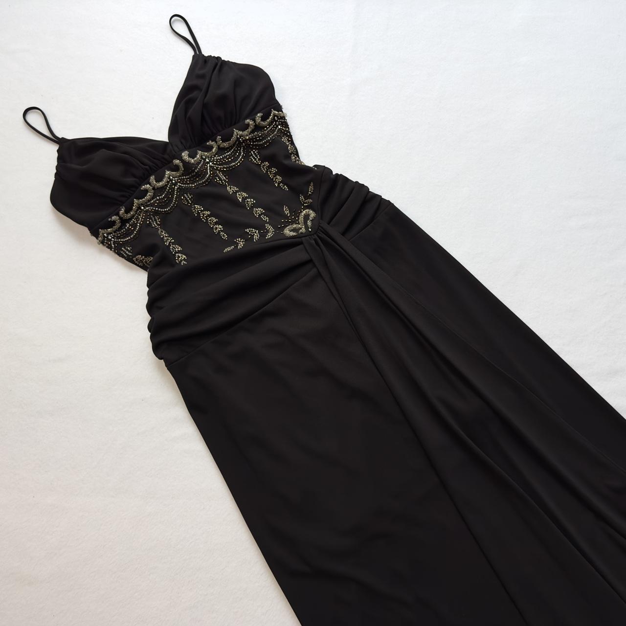 Beauty Vintage 00s Dark Fairy maxi black dress with... - Depop
