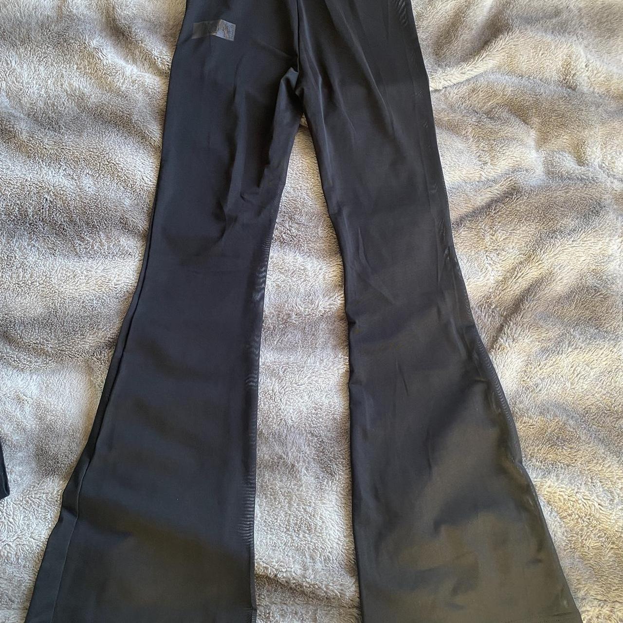 Rave see through black flared pants size small never... - Depop