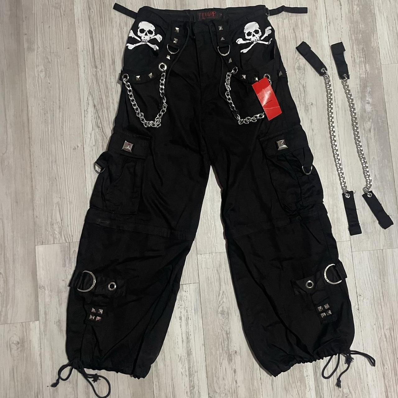 Tripp Nyc Skull bondage Zip off pants Size:... - Depop