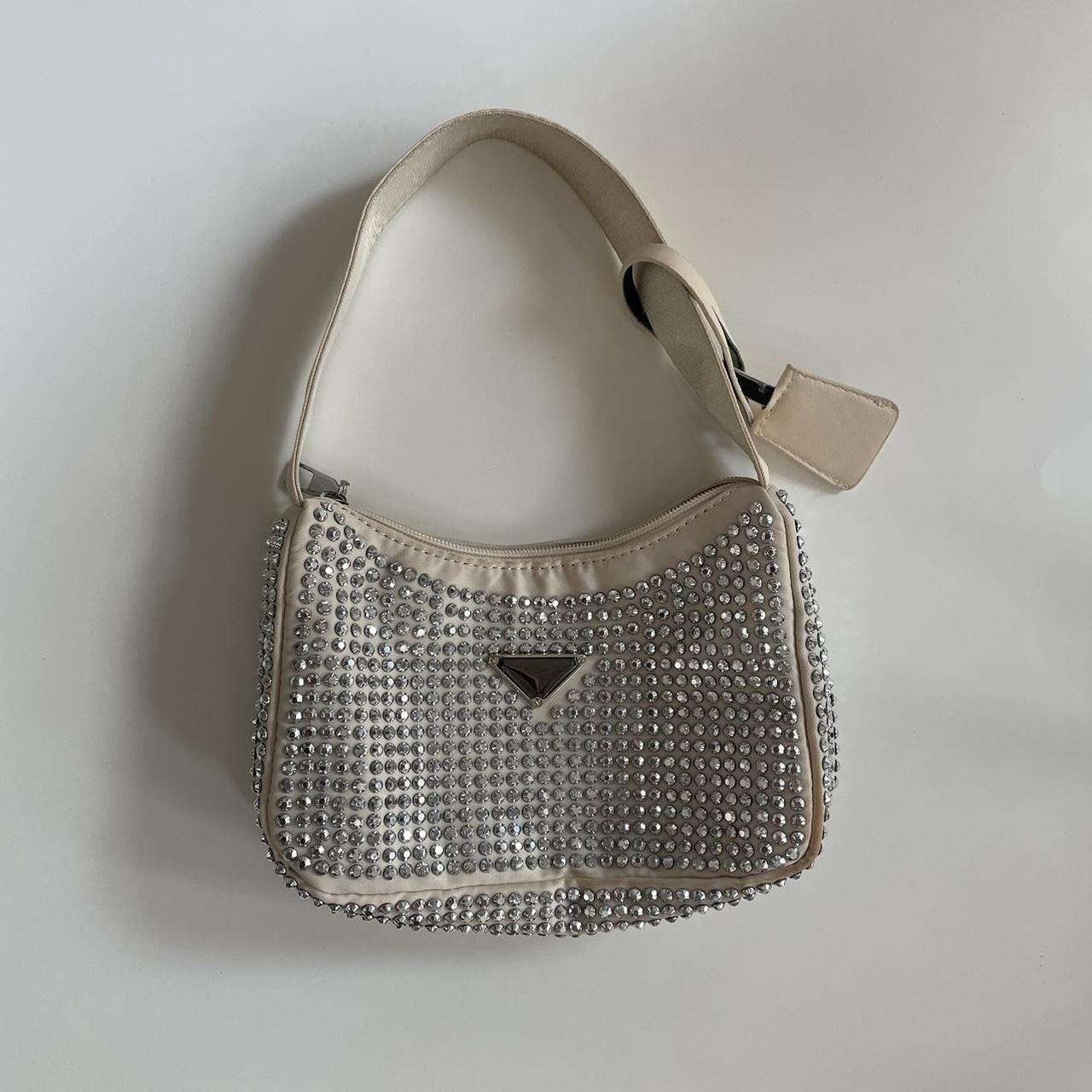 Tayah Handbag - Silver DIAMANTE-BLACK