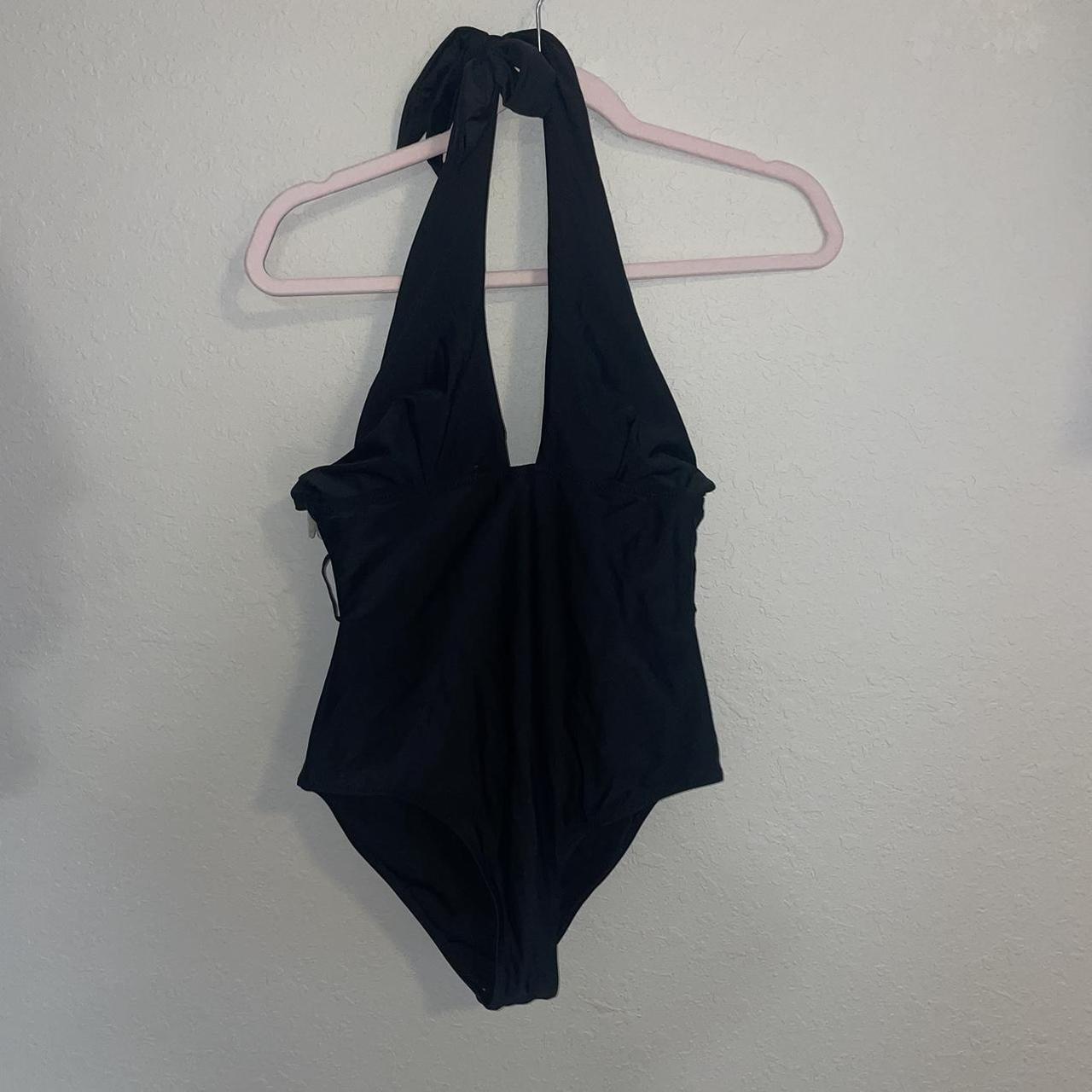 Cupshe black one piece swimsuit with halter tie... Depop