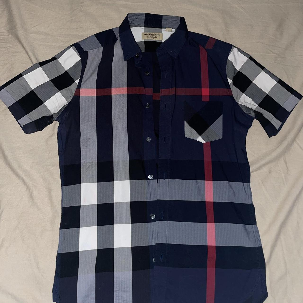 Burberry short sleeve button down shirt best sale