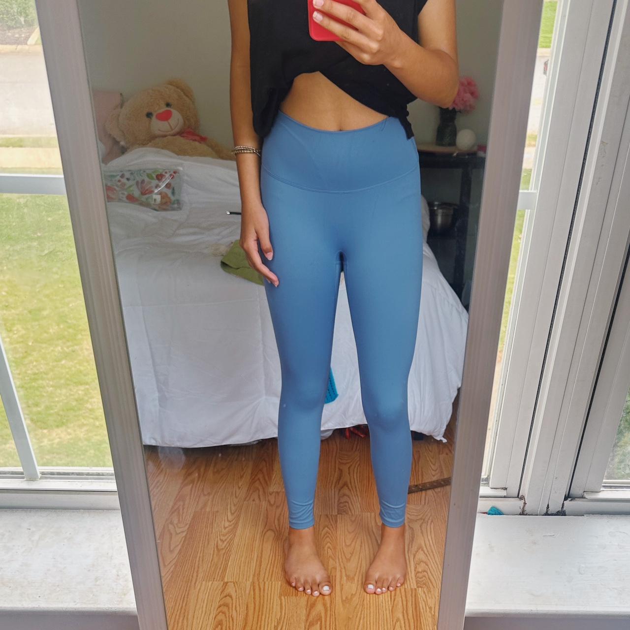 blue lululemon leggings! aligns lake blue? size... Depop