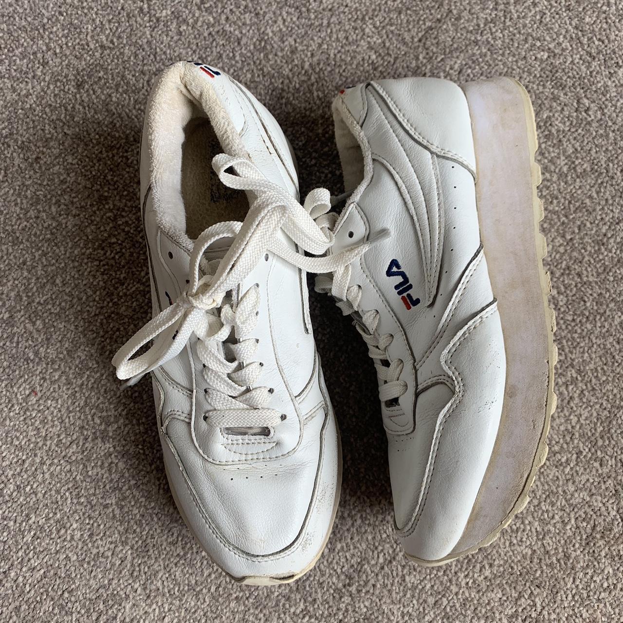 Fila white deals platform trainers