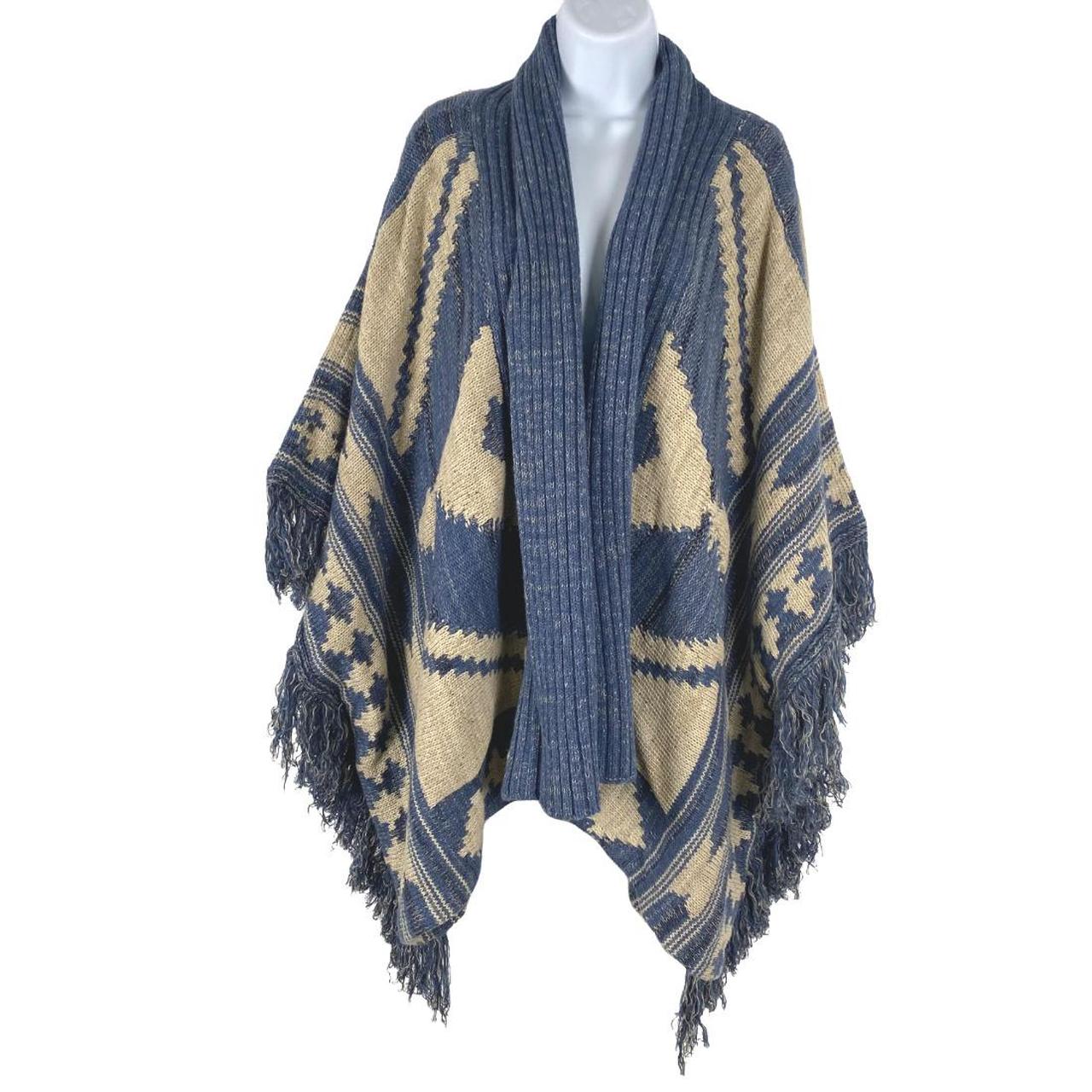Lauren Ralph Lauren Blanket Poncho Sweater Aztec... Depop