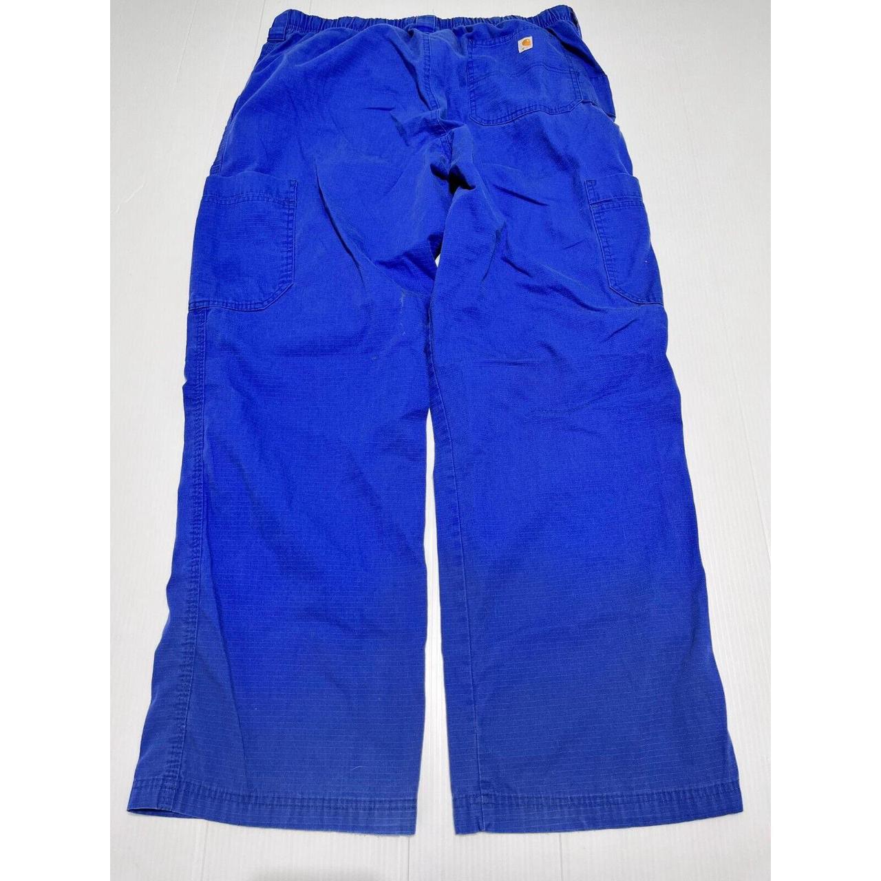 MENS STRETCHY BLUE CARHARTT WORK PANTS SIZE L A9 Is... Depop