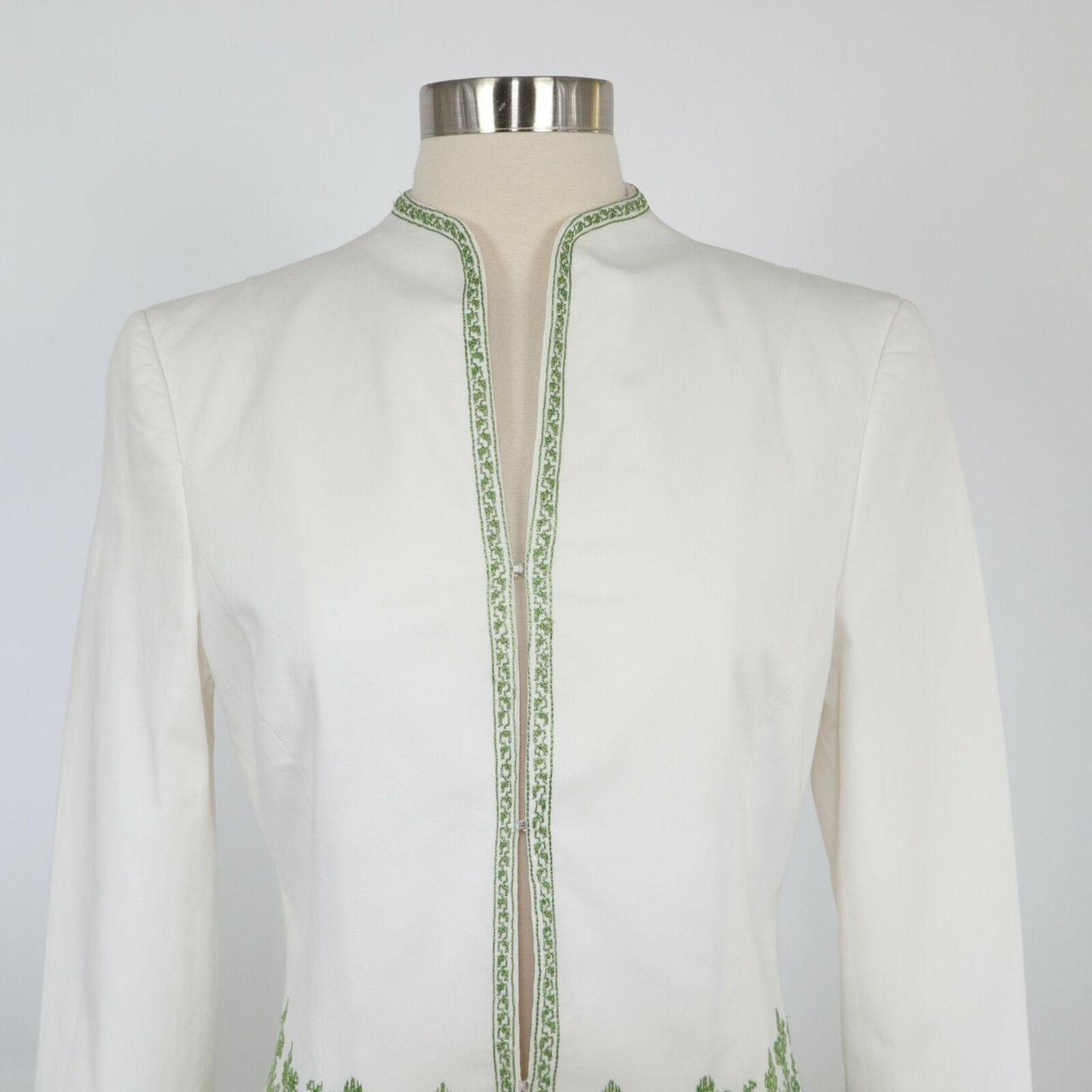 Carolina Herrera Women's White and Green Skirt (3)