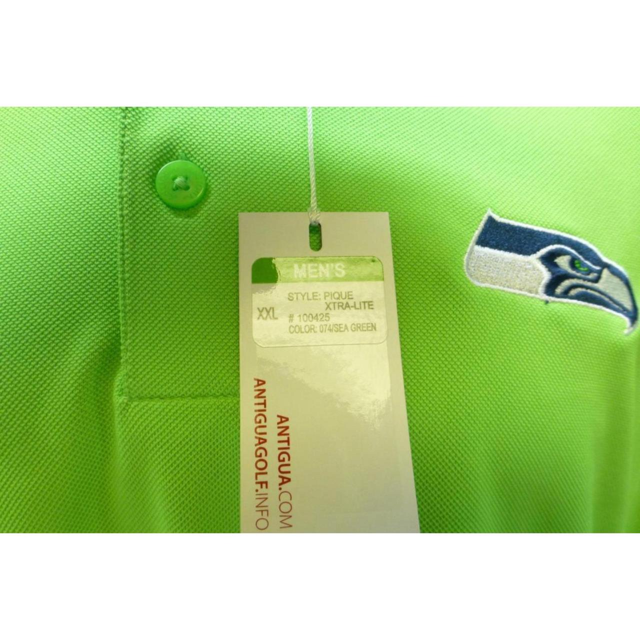 Antigua Men's Seattle Seahawks Pique Xtra-Lite Green Polo