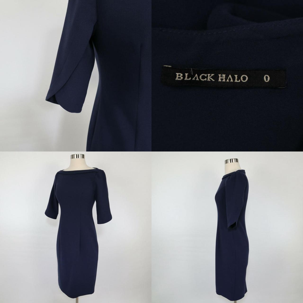 Black Halo Sheath Dress Nuelle Womens 0 Navy Blue... - Depop