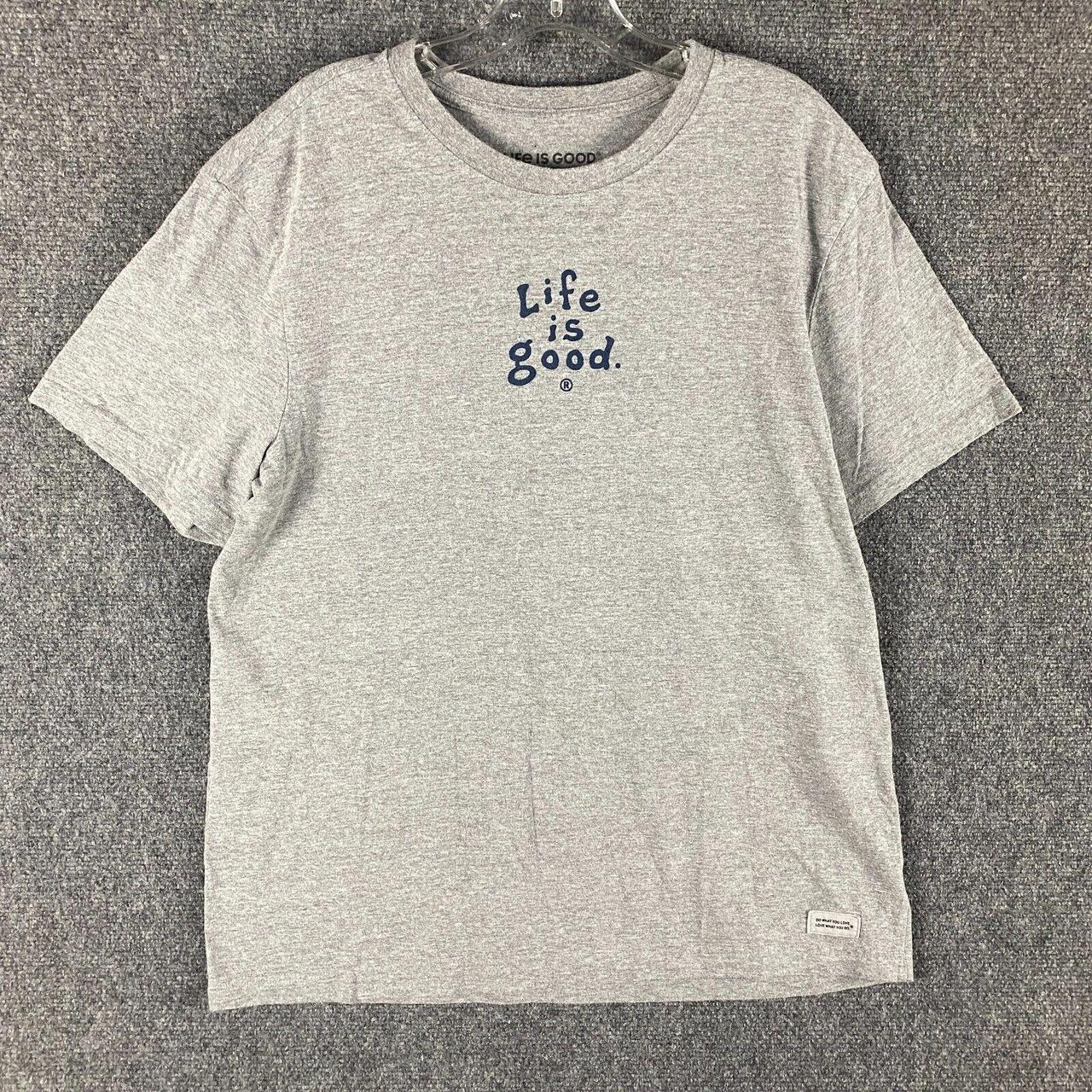 Life Is Good Shirt Men's Large Crusher Gray Casual... Depop