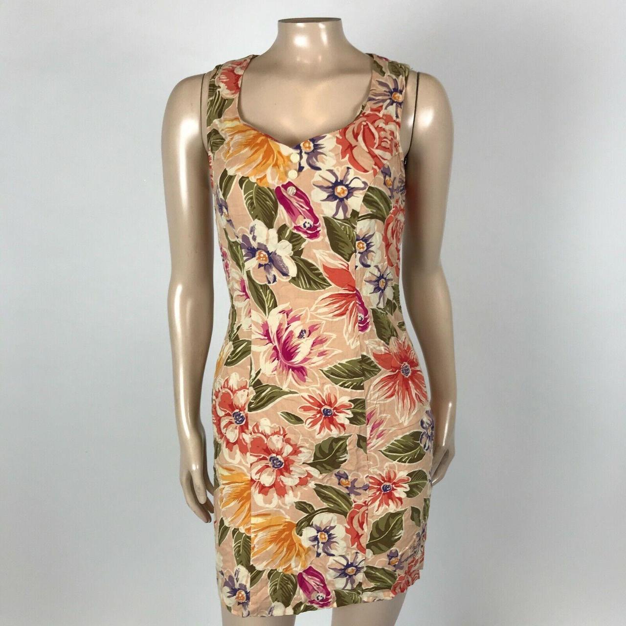 Vintage 90's My Michelle Women's Dress Rayon Floral... - Depop