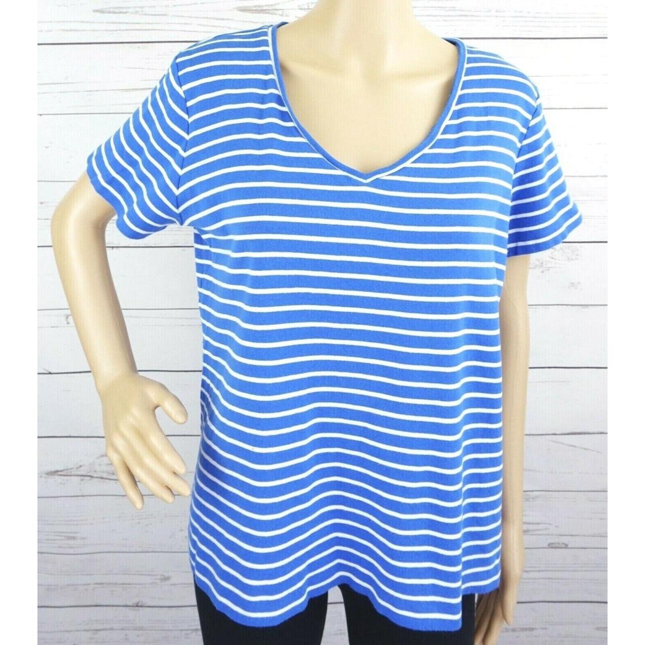 Blue Q Women's Blue and White Depop