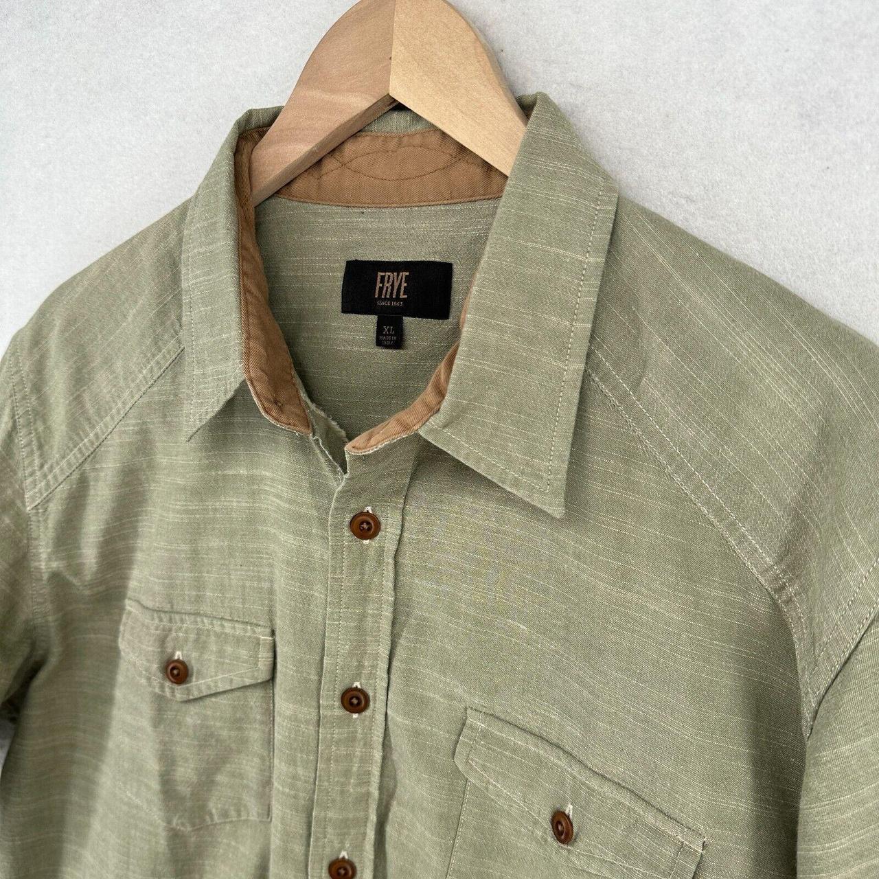 FRYE Chambray Utility Shirt Mens XL Button Front... - Depop