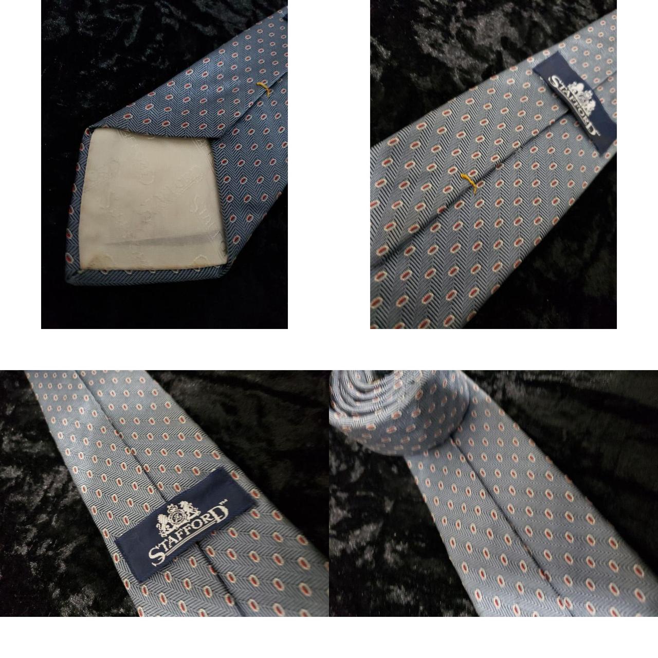 Stafford Blue Red Mens Neck Tie Geometric Career... - Depop