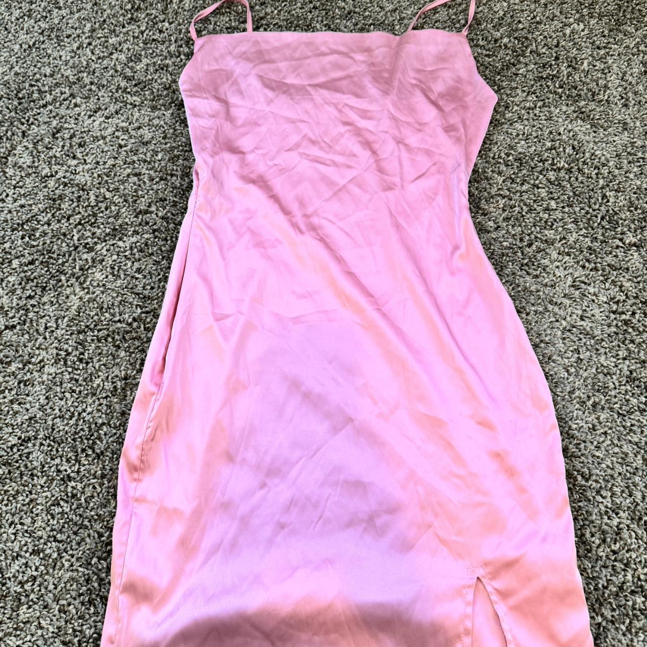 BRAND NEAW pink silk dress size s/m - Depop