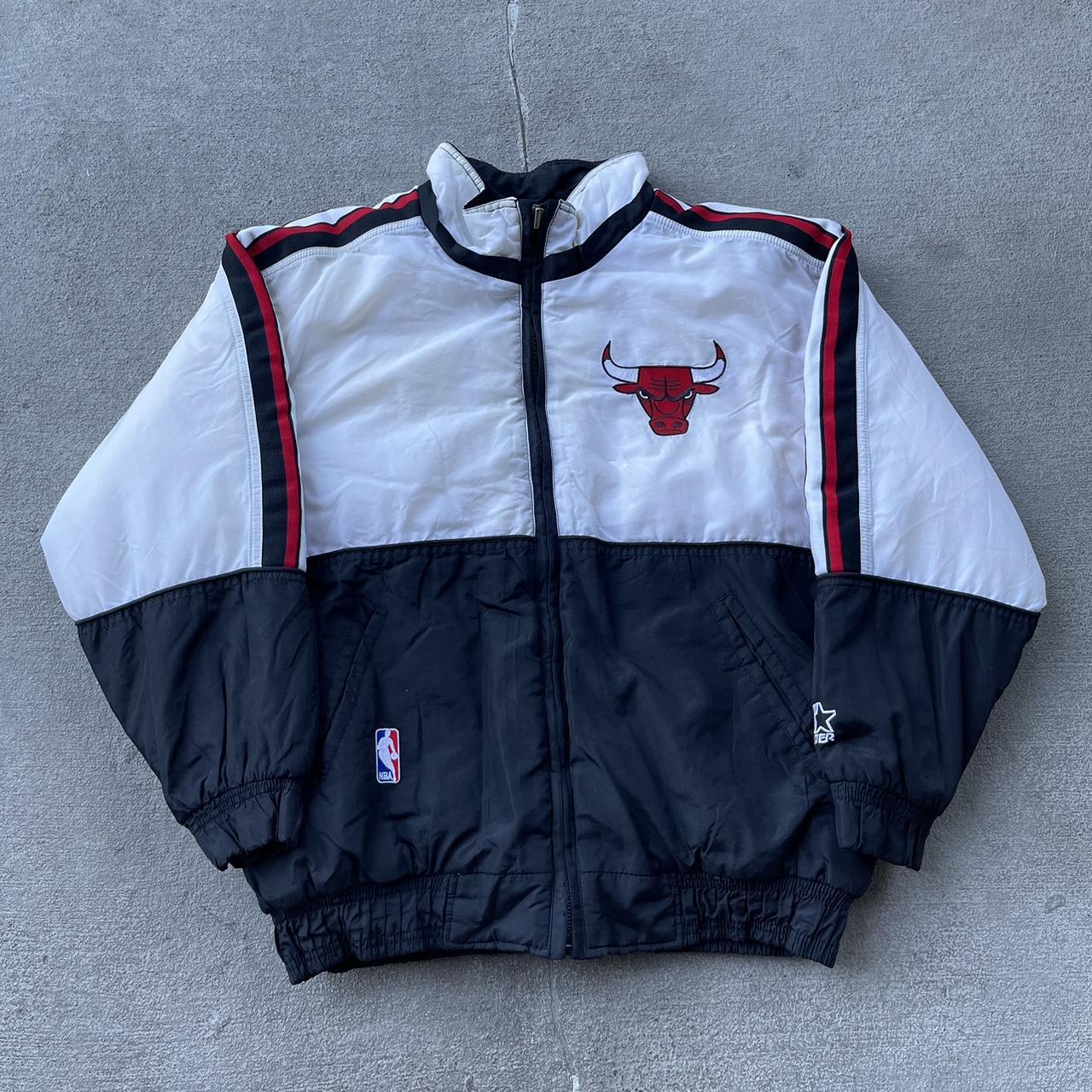 Vintage 90s Chicago bulls warm up jacket. First pick - Depop