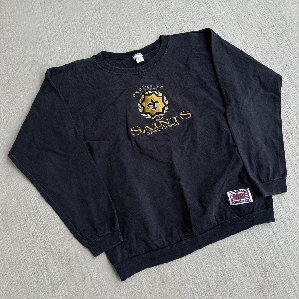 Vintage saints sweatshirt crew neck with gold - Depop