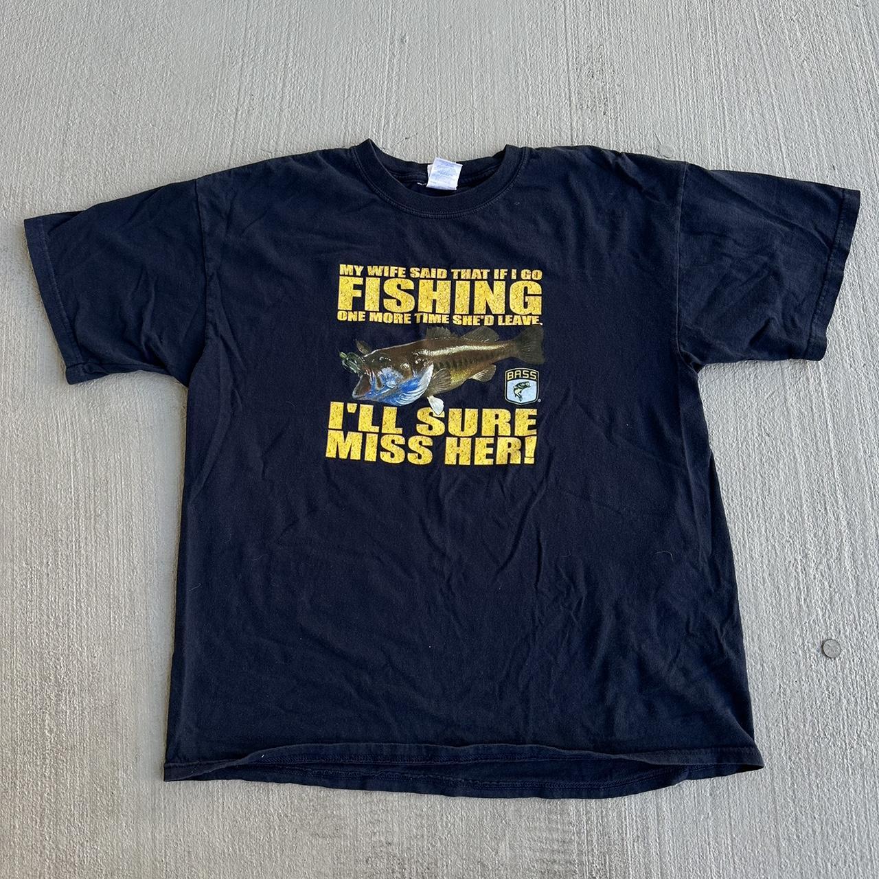 Vintage Funny Fishing Shirt •Great condition •Size - Depop