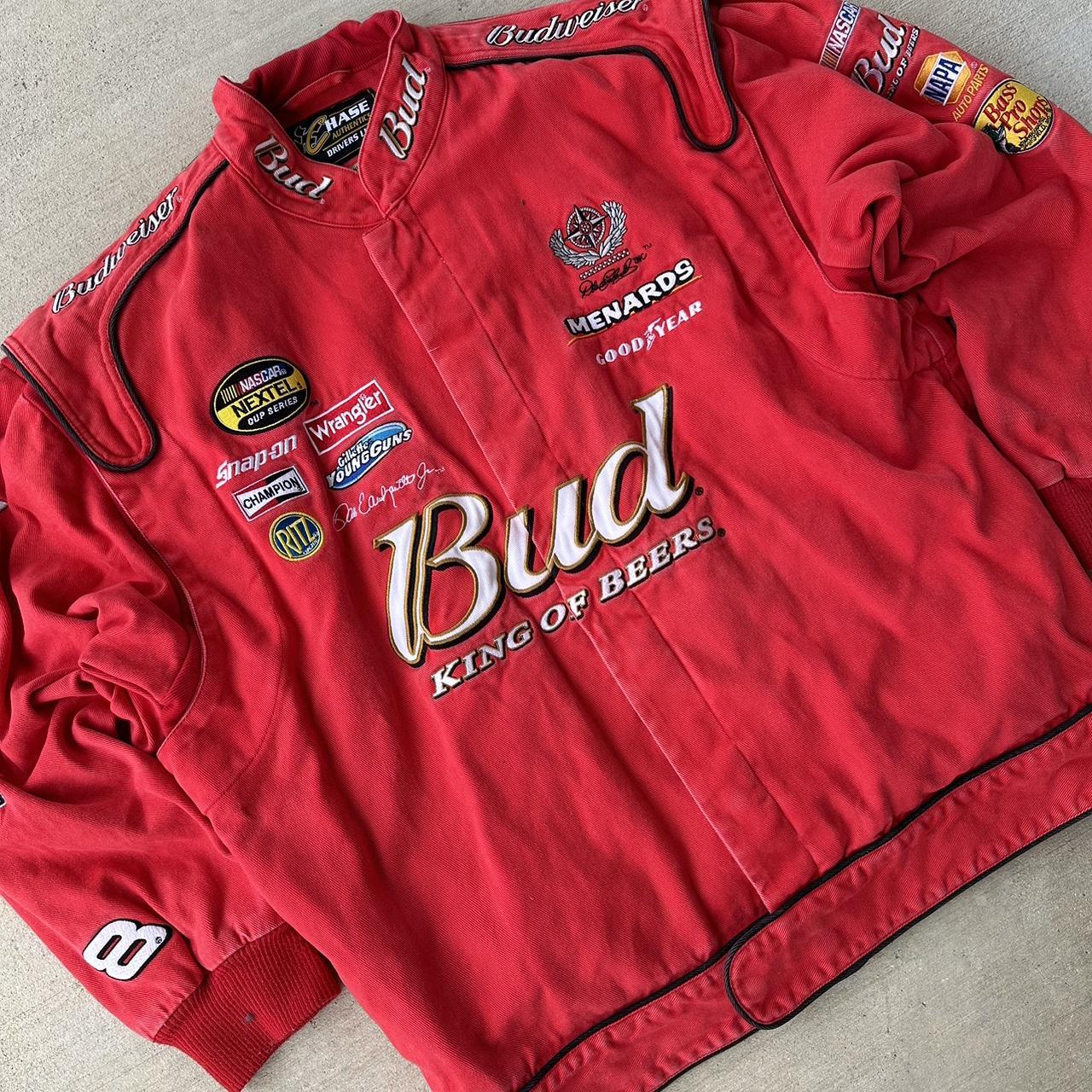 NASCAR cheapest Chase Racing Authentic Dale Earnhardt Jr Bud King Of Beers Jacket SZ XXL