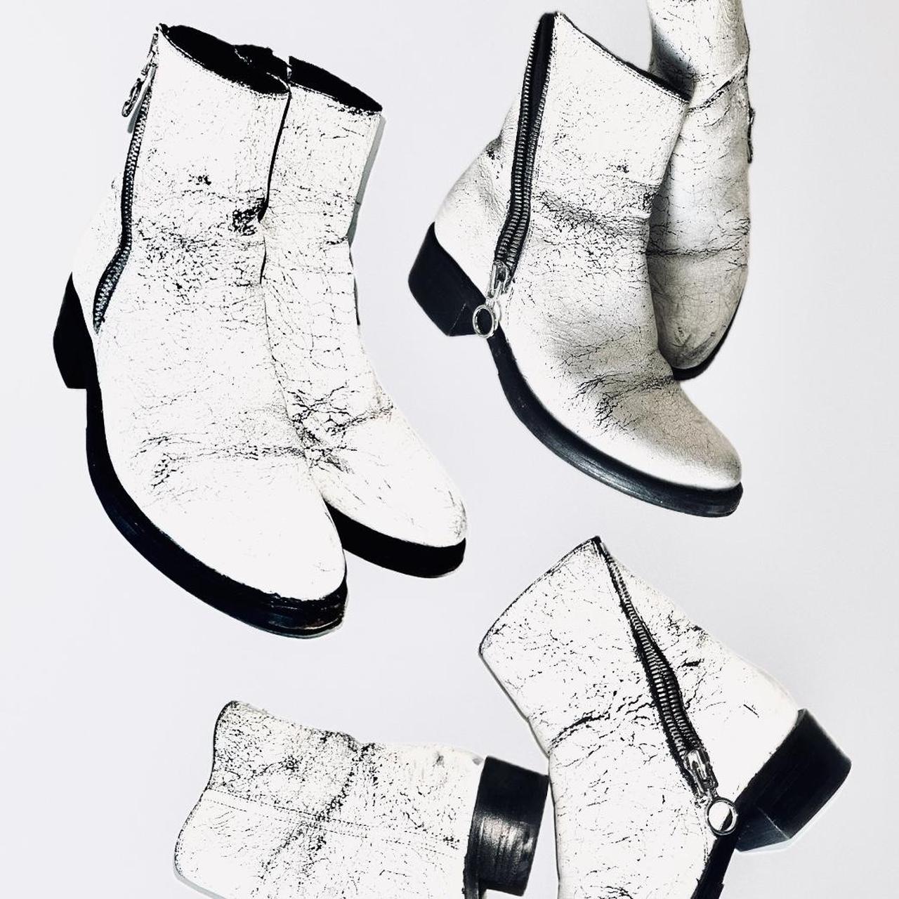 Frye Demi Zip Boot limited edition leather white