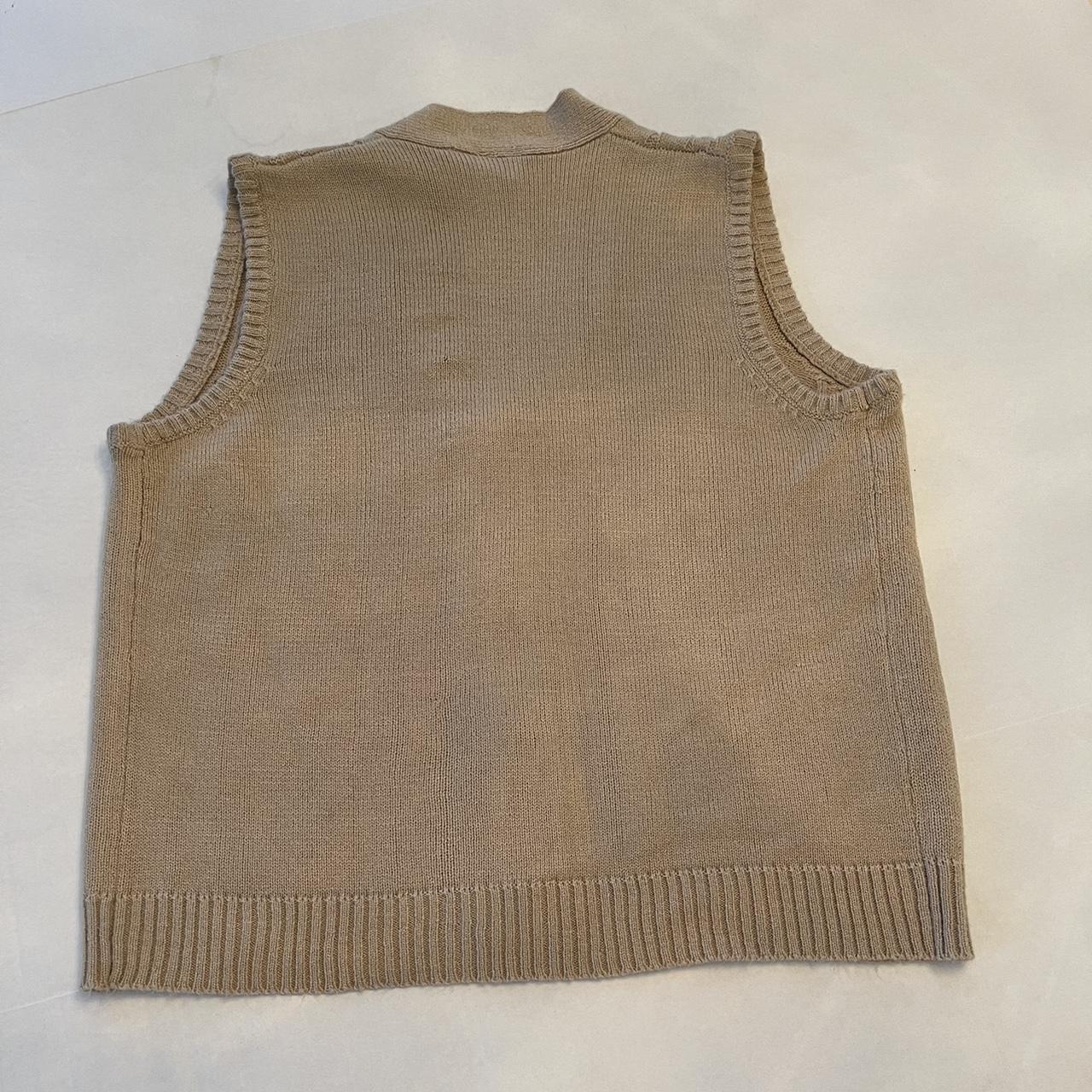 Tan Sweater Vest Button Down Small Sara Morgan... - Depop