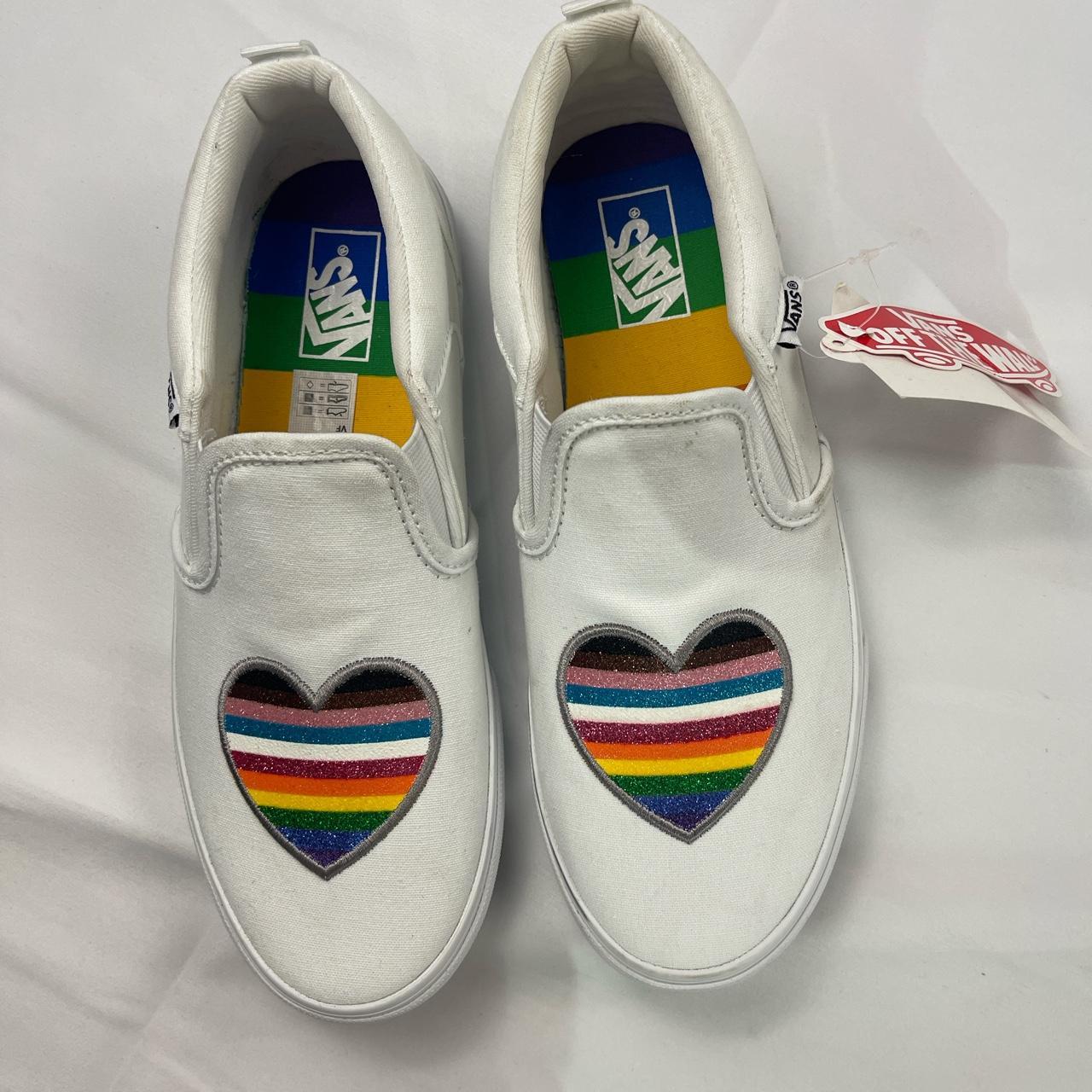 Pride vans best sale slip on