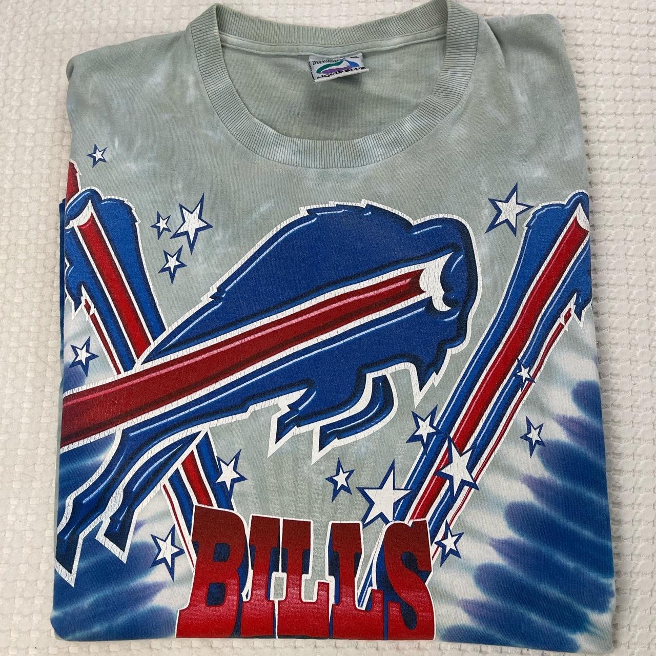 Exact 1 Buffalo Bills Football Vintage sz Medium liquid blue T-shirt Tye  Dye NFL