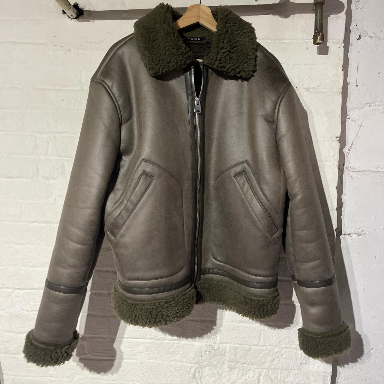 Zara Double Faced Jacket Grey REVERSIBLE DOUBLE-FACED FAUX LEATHER