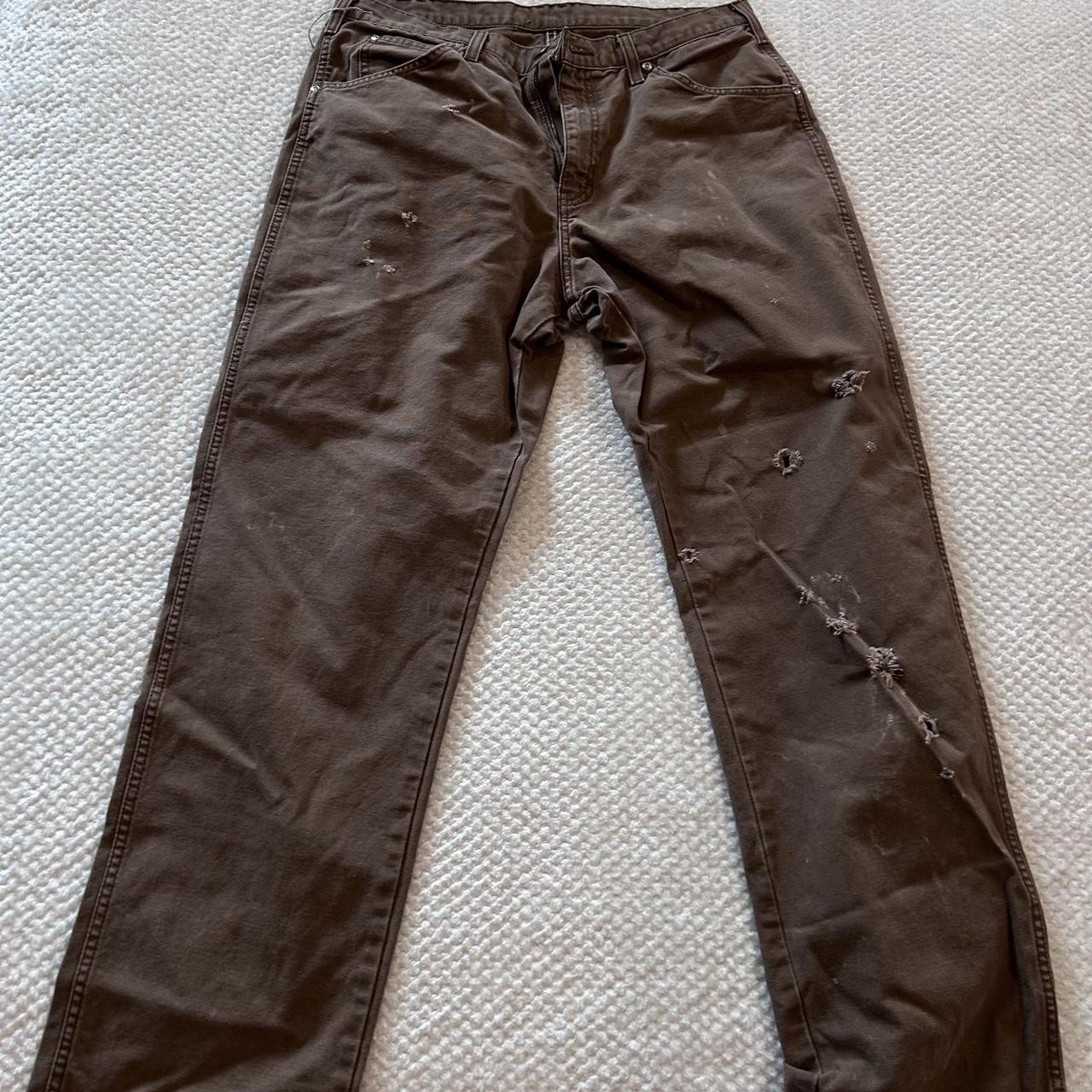 vintage dickies pants, cool distressing W34 L32 Leg... - Depop