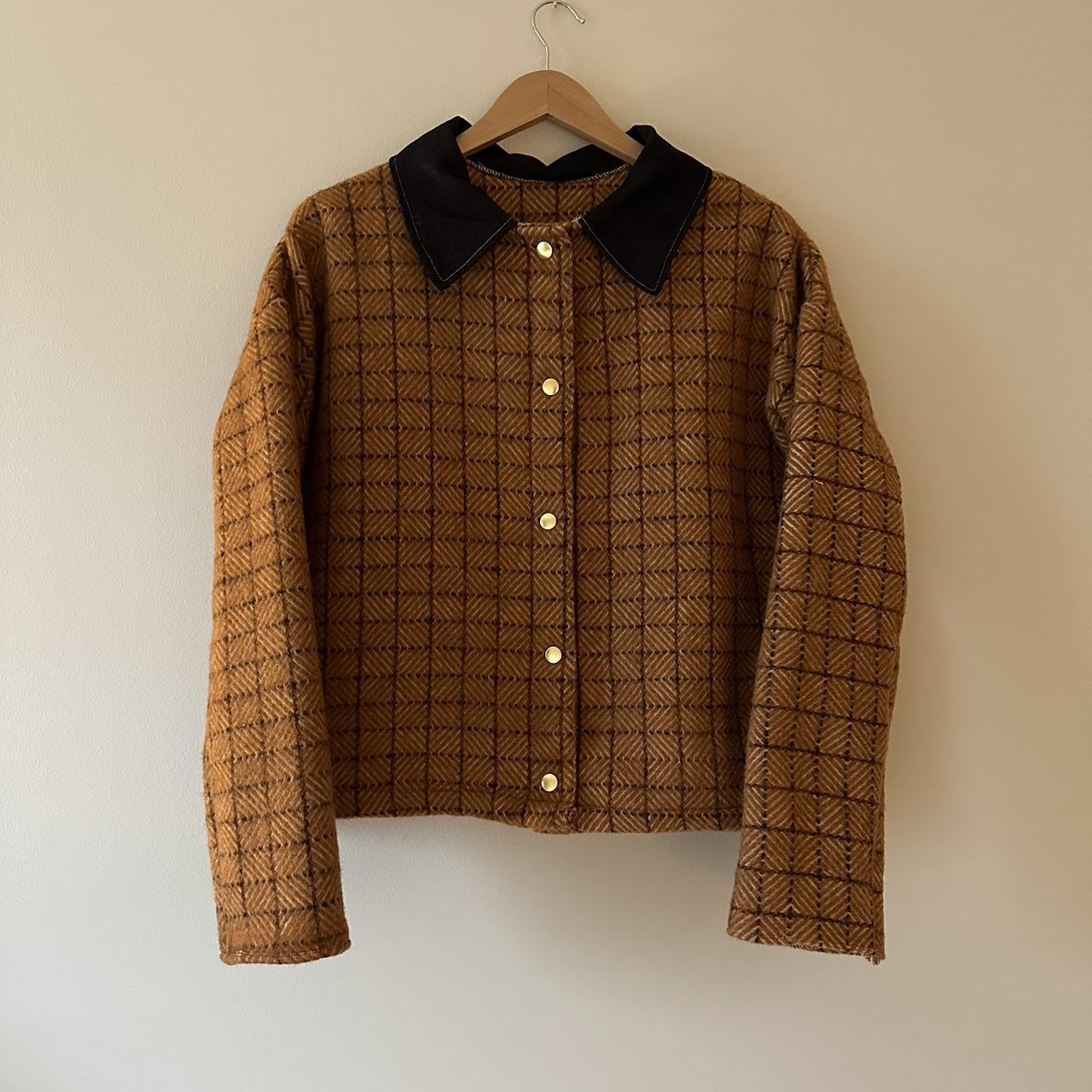 Rag & Bone Women's Orange and Burgundy Coat Depop