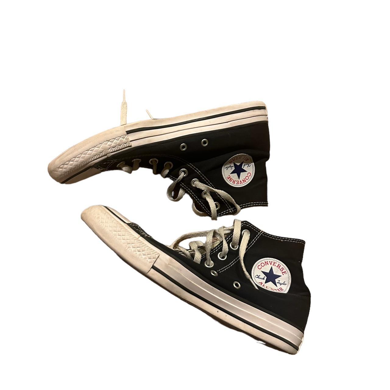 Classic black converse high tops Size women’s 9... - Depop