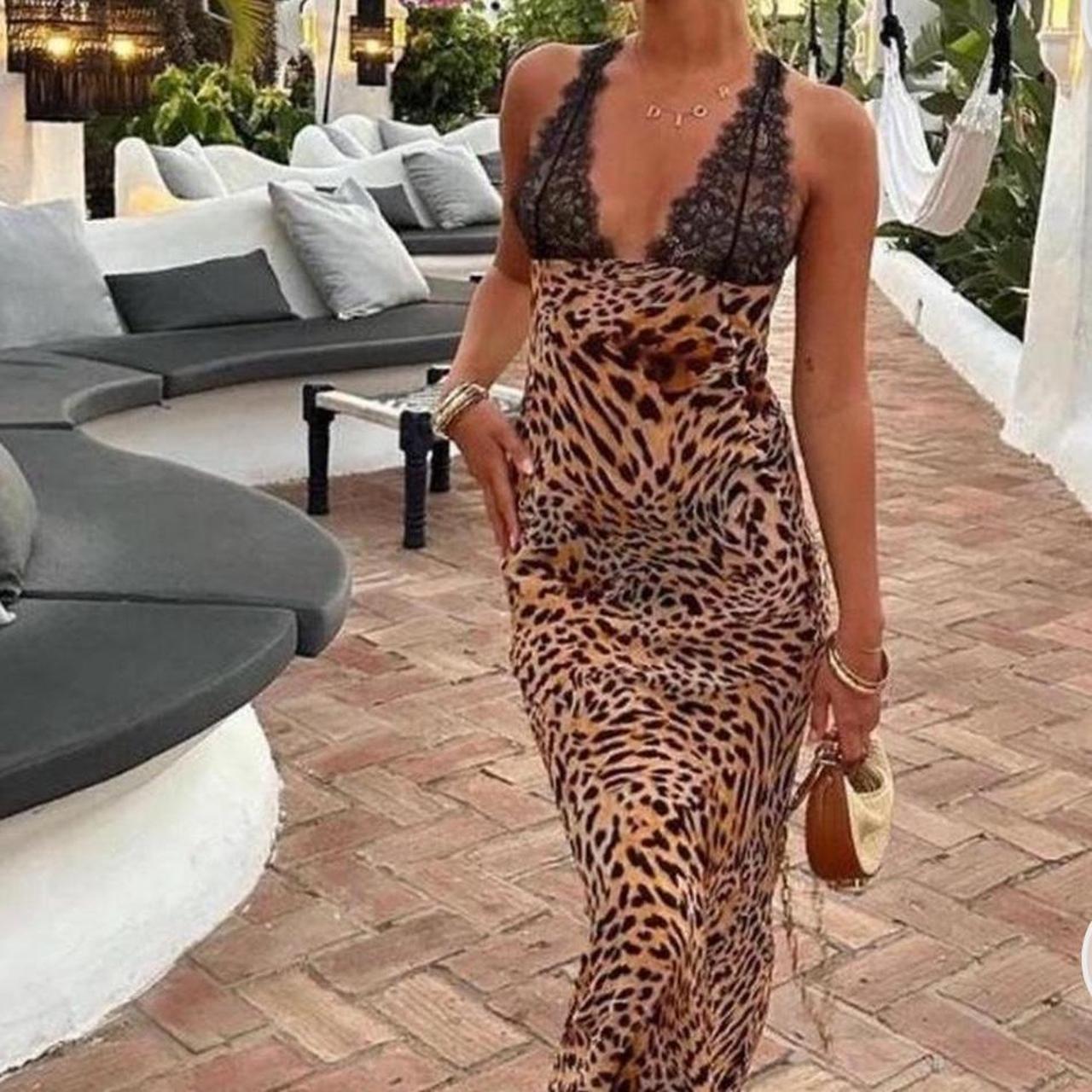 Leopard print lace maxi dress - comes in size S,M,L... - Depop