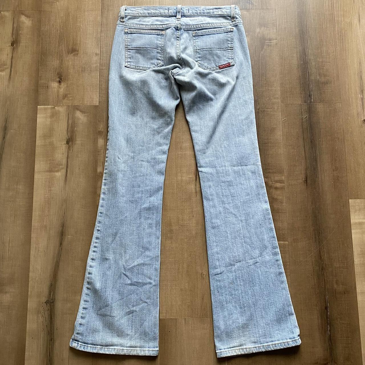 the cutest 2000s low rise flares with pockets in the... - Depop